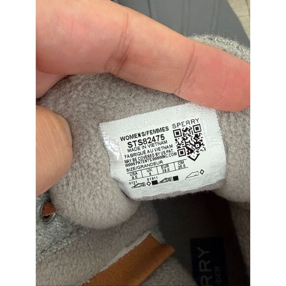 Sperry Saltwater Quilted Waterproof Gray Rain Duck Boots Size 8.5 - Picture 7 of 8